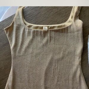 Oh Polly Gold Shimmer Mini Dress